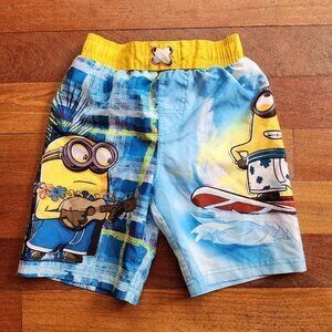 Universal Despicable Me Minions Kids Bathing Suit Trunks Size 4